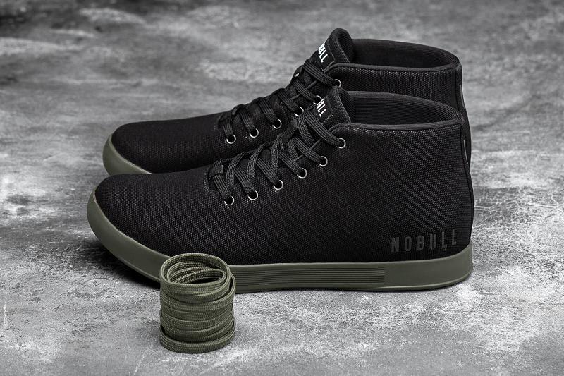 Black Nobull Ivy Canvas Mid Men's Trainers | CA O1393K